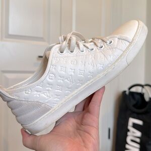 Louis Vuitton leather sneakers, white, size 38.5